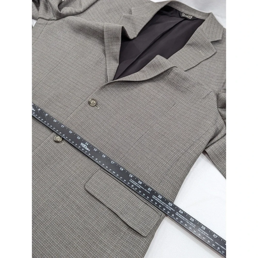 Jos. A Bank Blazer‎ Coat Sport Jacket Silk Wool Nailhead Plaid 46L 50